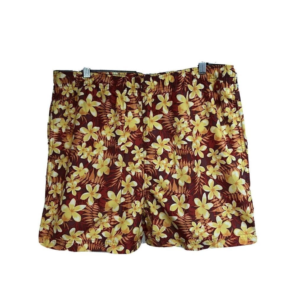 Covington Floral Hawaiian Mesh Lined Swim Trunks Board Shorts Medium Pockets